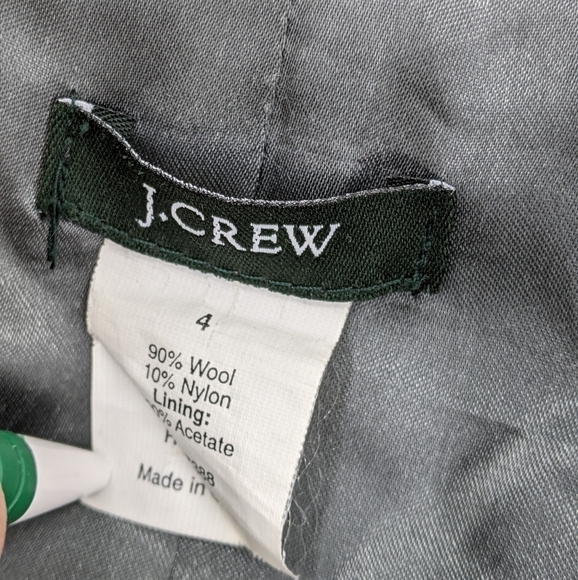 J.CREW Wool Nylon Blend Peacoat Pea Coat Belt Black Lined Double Breasted 4 - Picture 3 of 10